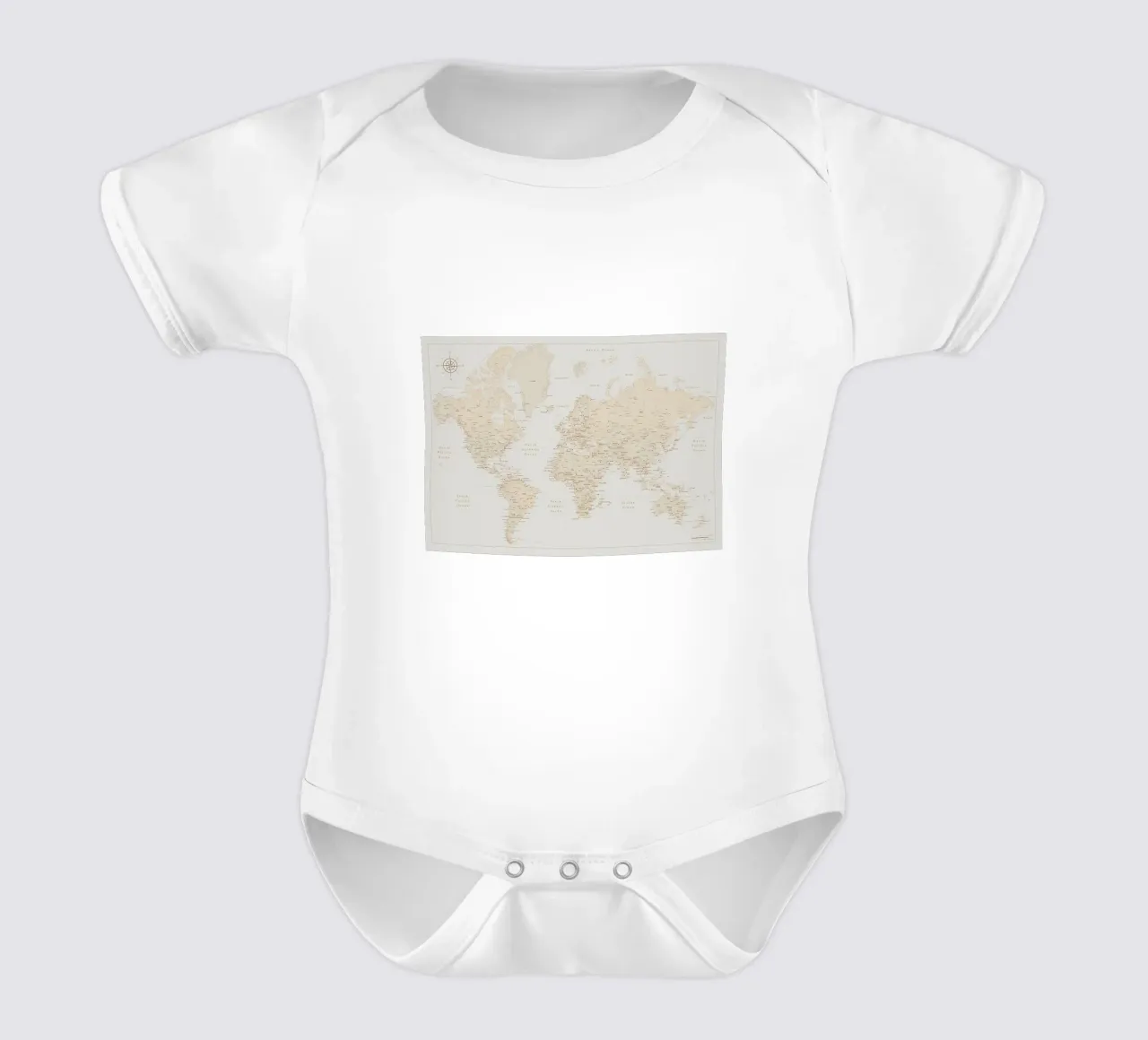Mappamondo classico d'epoca body neonato maniche corte da Aiden Garcia