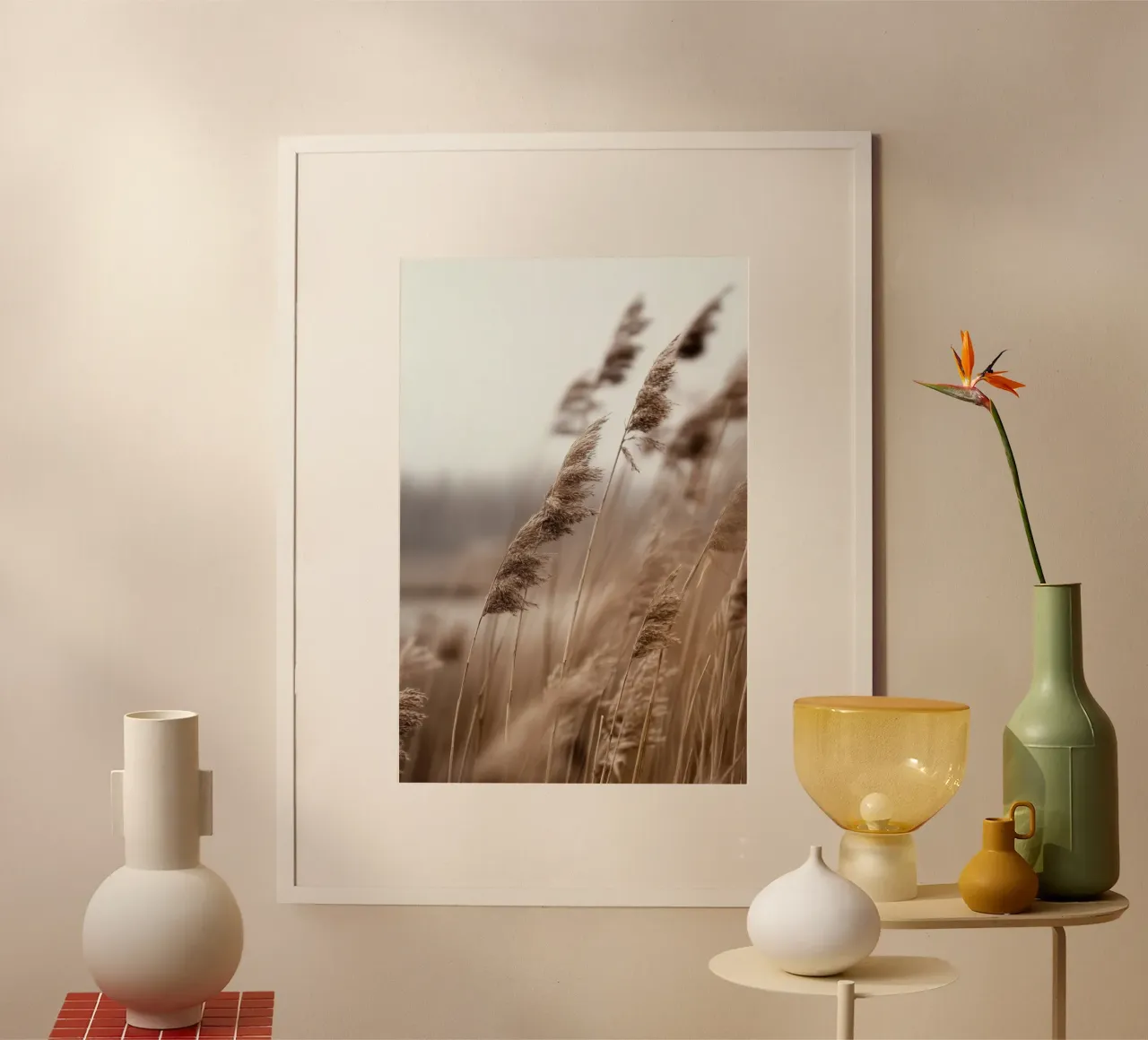 Golden Reeds Landscape Art hahnemühle by Indigo Tides Art
