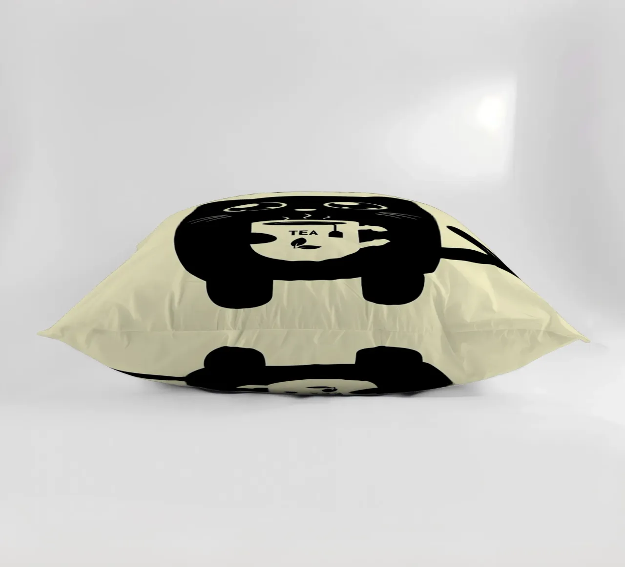 Cat and Tea decorative cushion by Bartosz Powalka