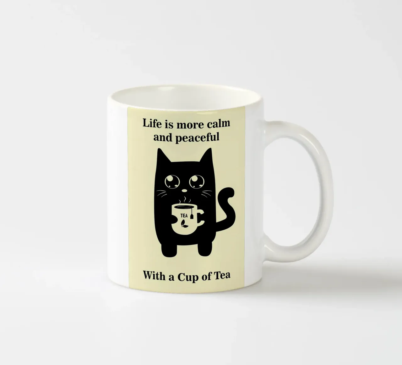 Gatto e tè tazza in ceramica da Bartosz Powalka