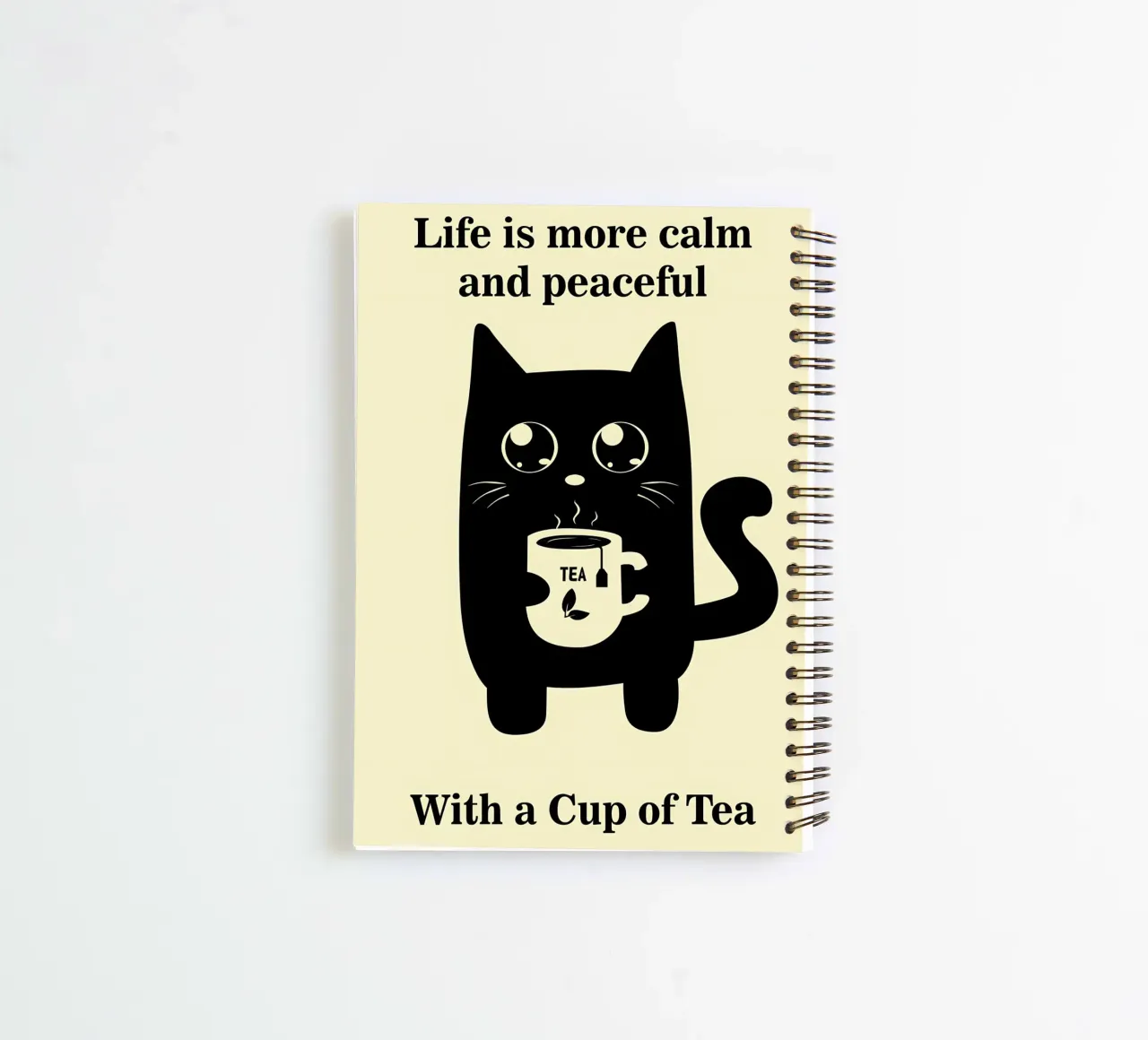Cat and Tea spiral notebook by Bartosz Powalka