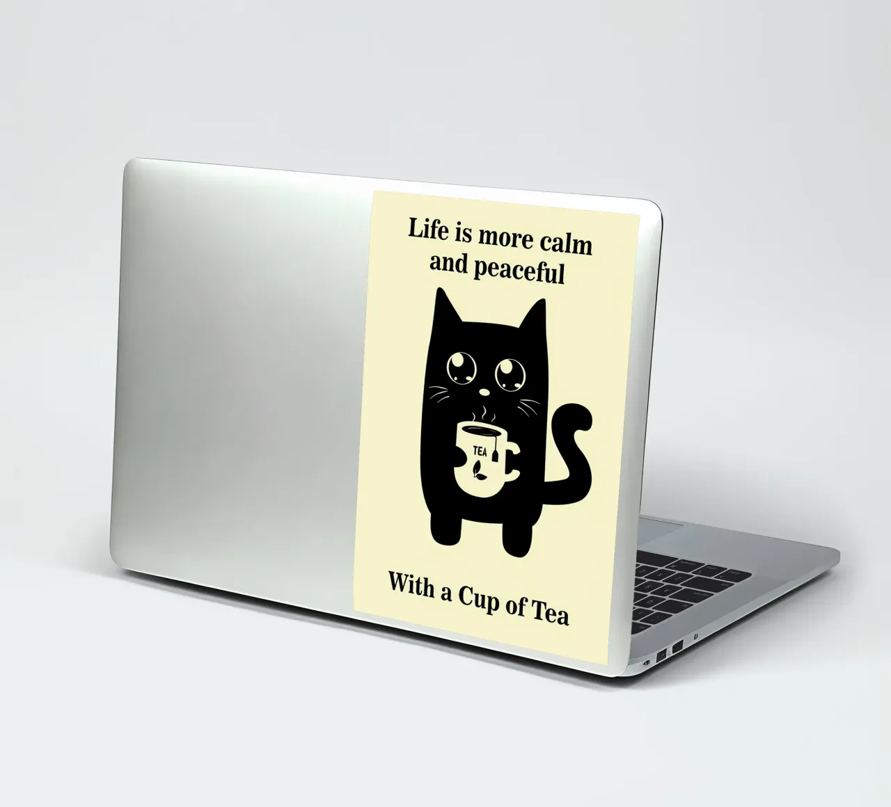 Cat and Tea sticker by Bartosz Powalka