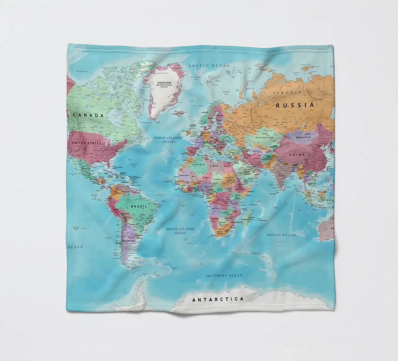 World map Fleecedecke von Aiden Garcia