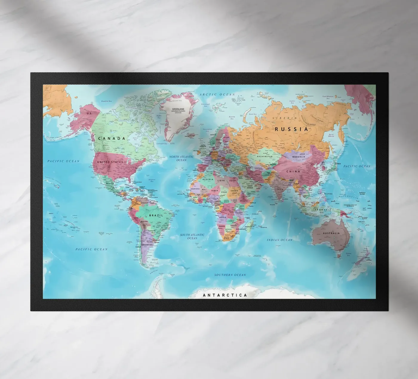 World map doormat by Aiden Garcia