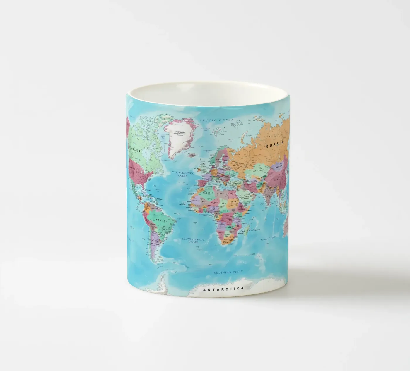 World map ceramic mug by Aiden Garcia