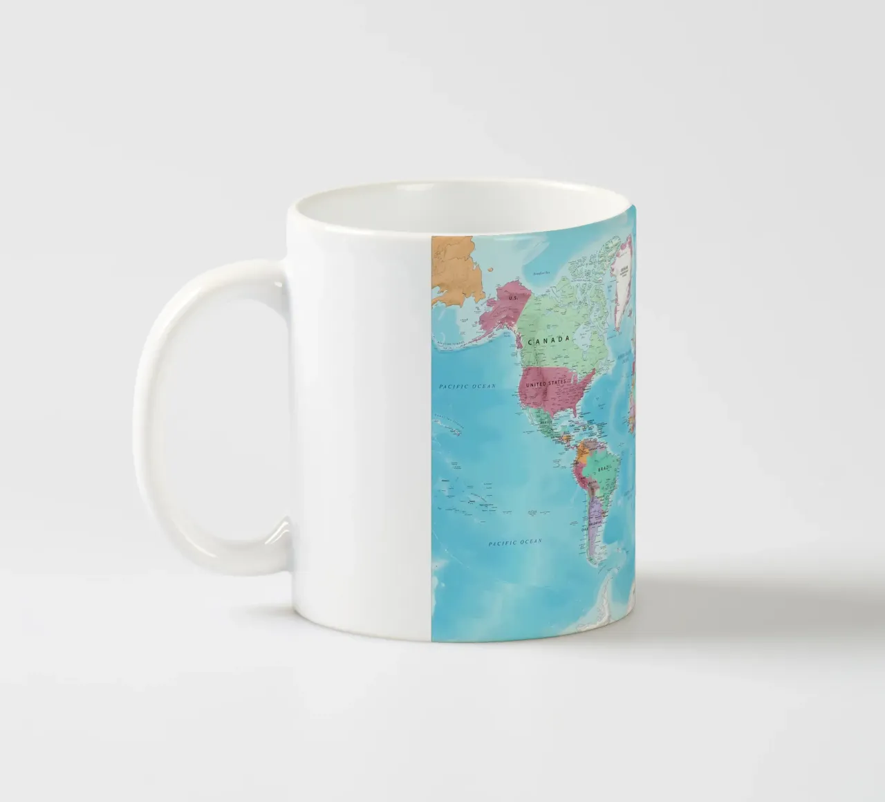 World map ceramic mug by Aiden Garcia