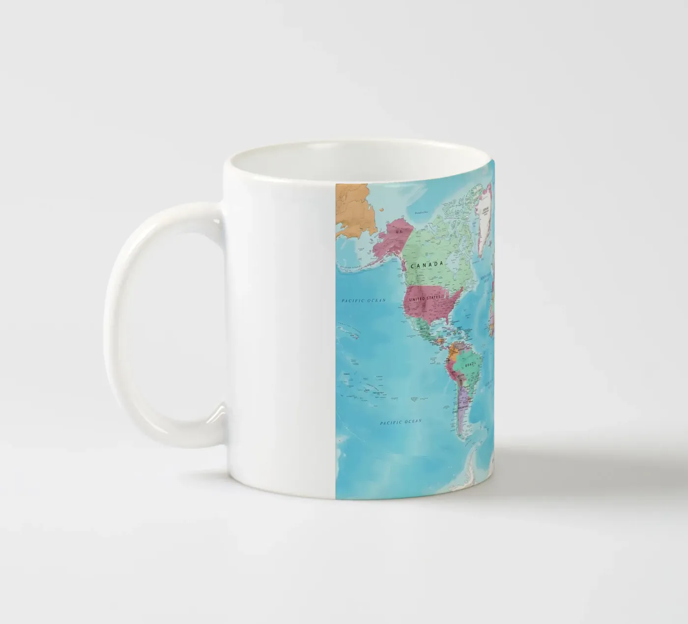 World map ceramic mug by Aiden Garcia