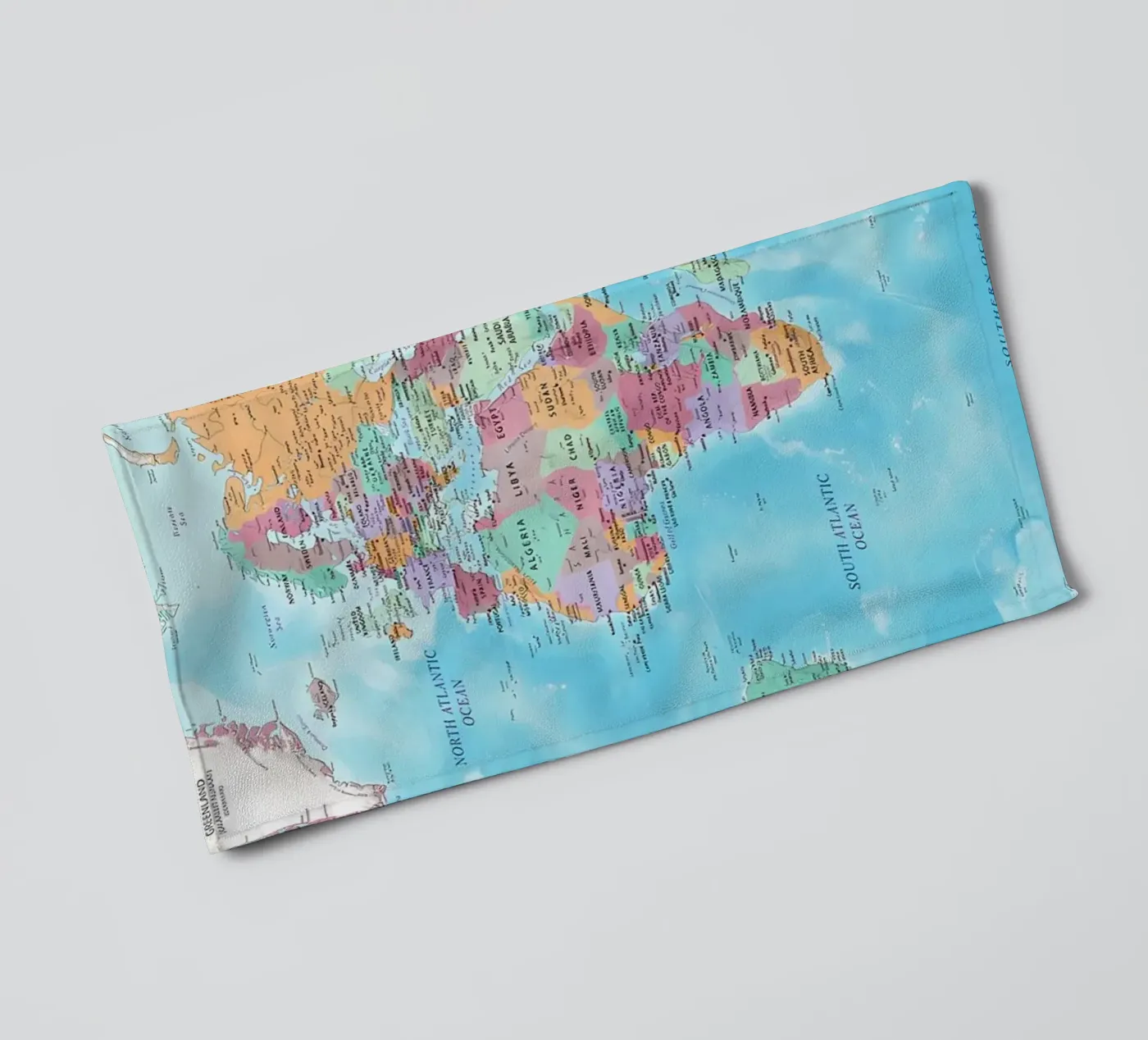 World map towel by Aiden Garcia