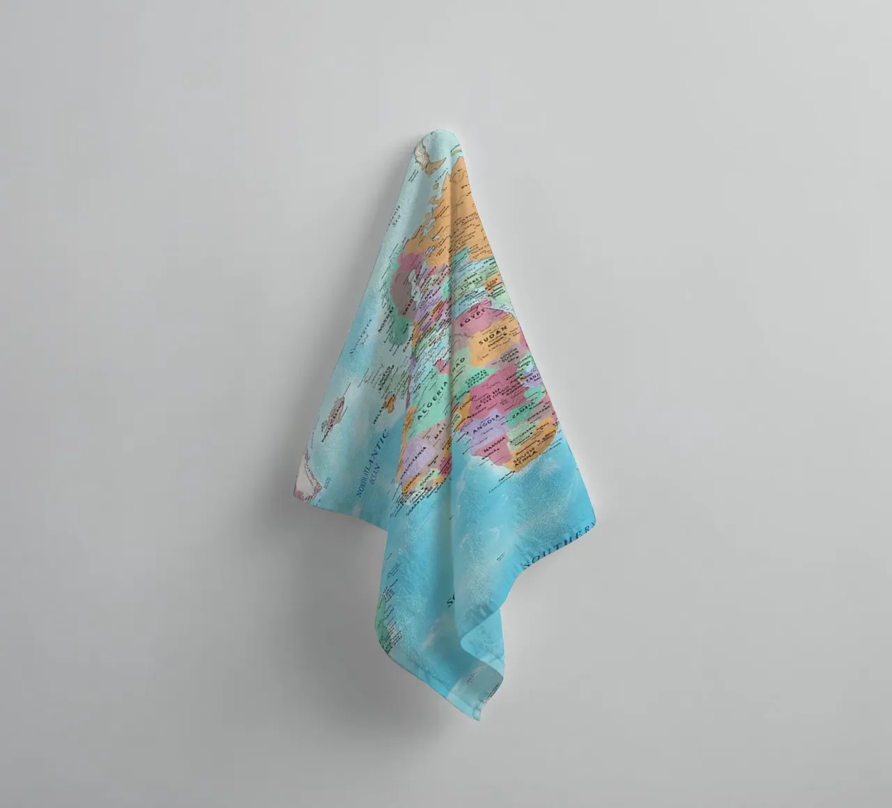 World map towel by Aiden Garcia