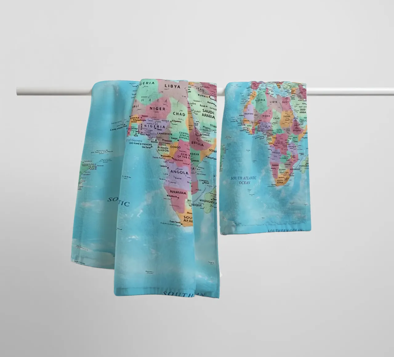 World map towel by Aiden Garcia