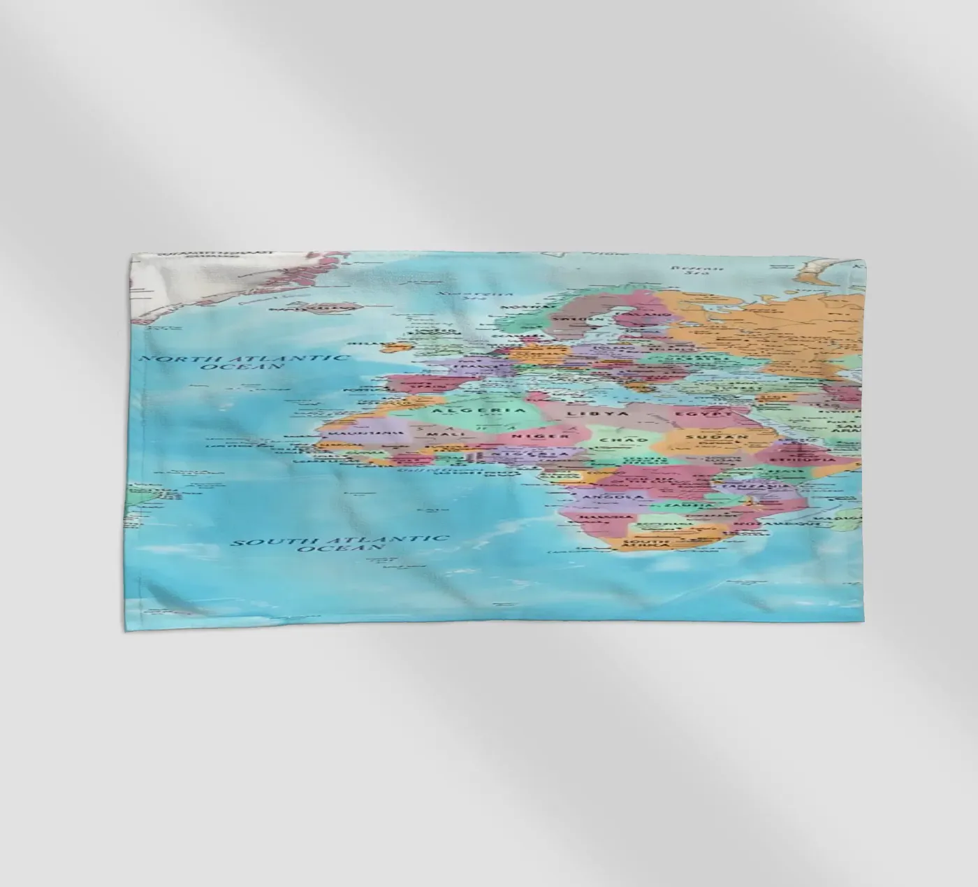 World map strandhanddoek van Aiden Garcia