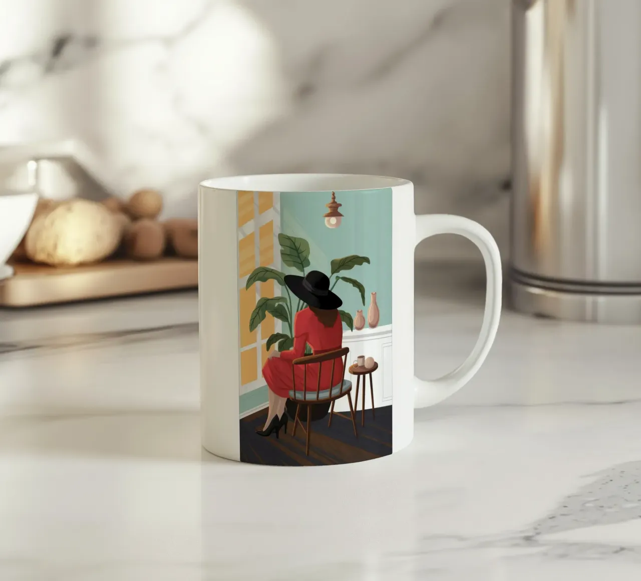 Momento di solitudine riflessiva tazza in ceramica da Lumina Vision
