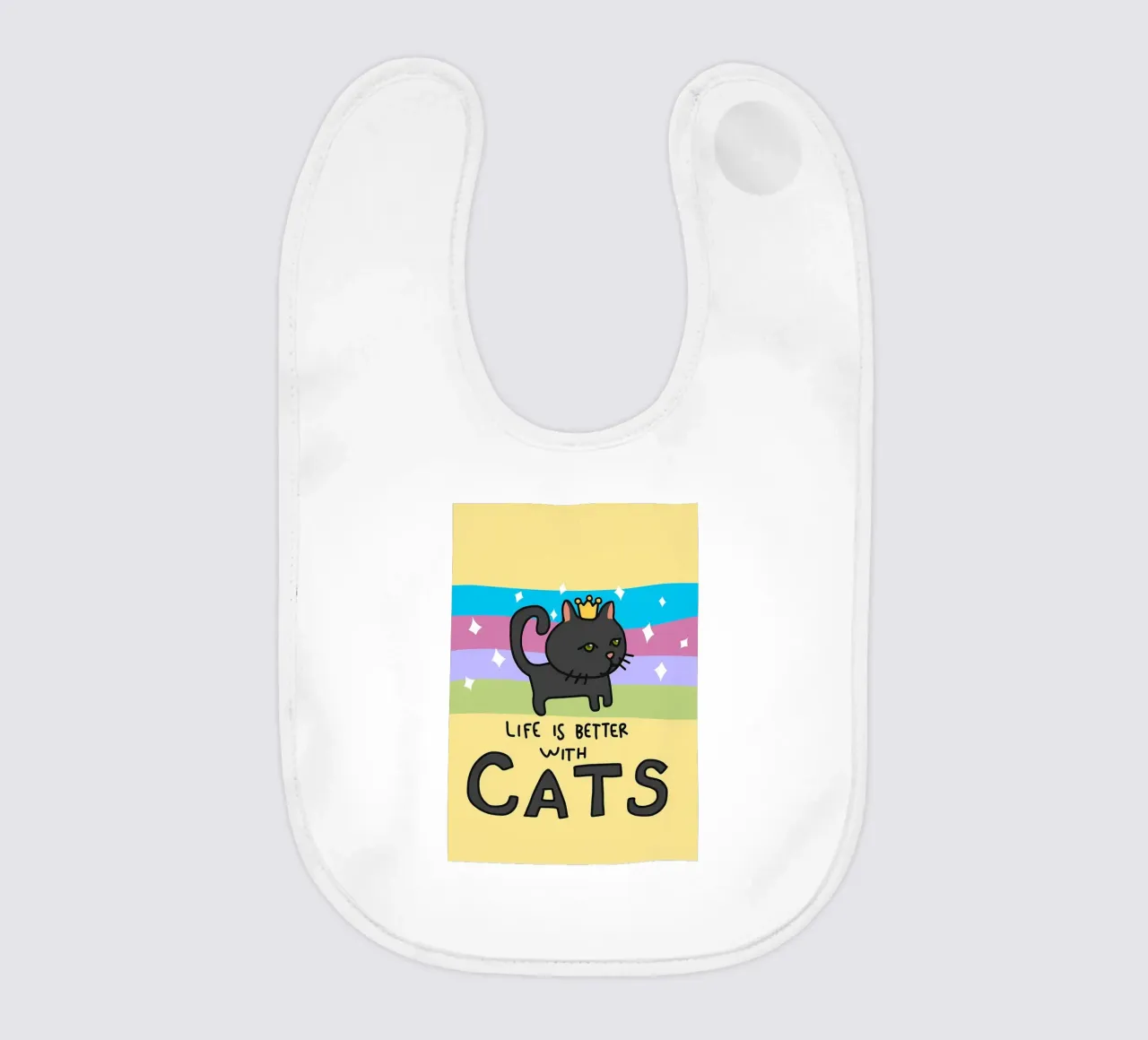 Life is better with cats baby bib by Bartosz Powalka