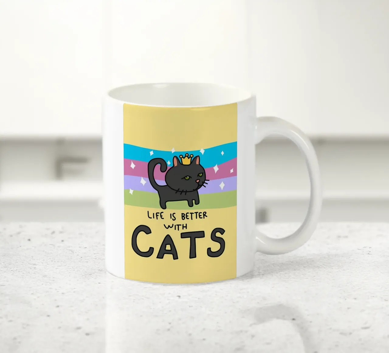 La vita è migliore con i gatti tazza in ceramica da Bartosz Powalka