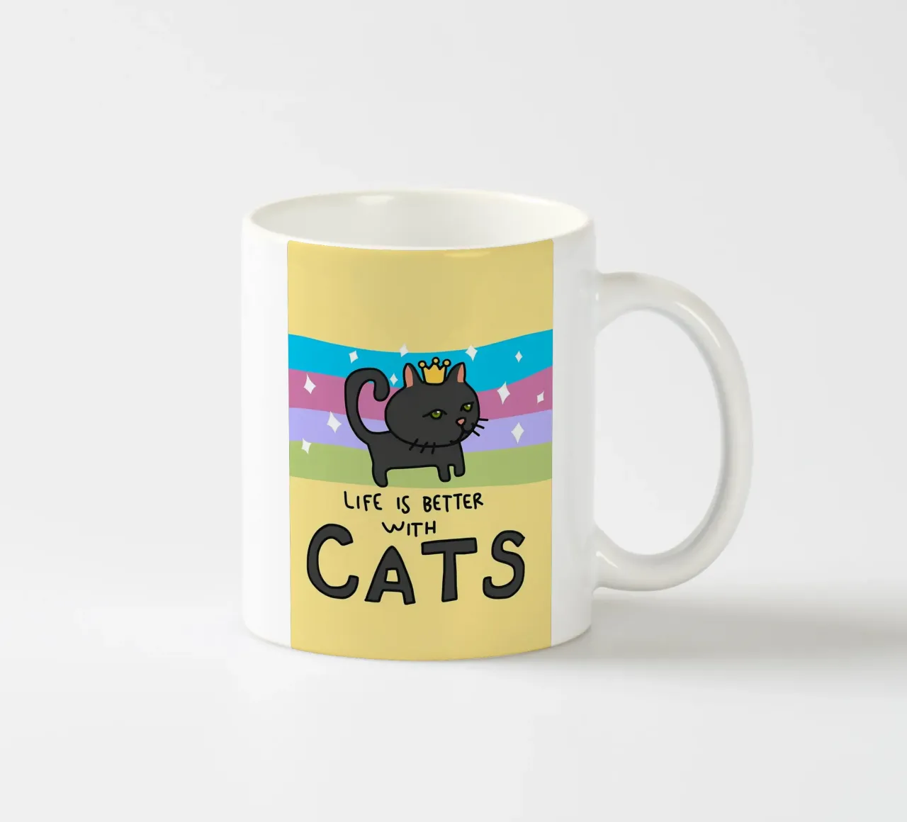 La vita è migliore con i gatti tazza in ceramica da Bartosz Powalka