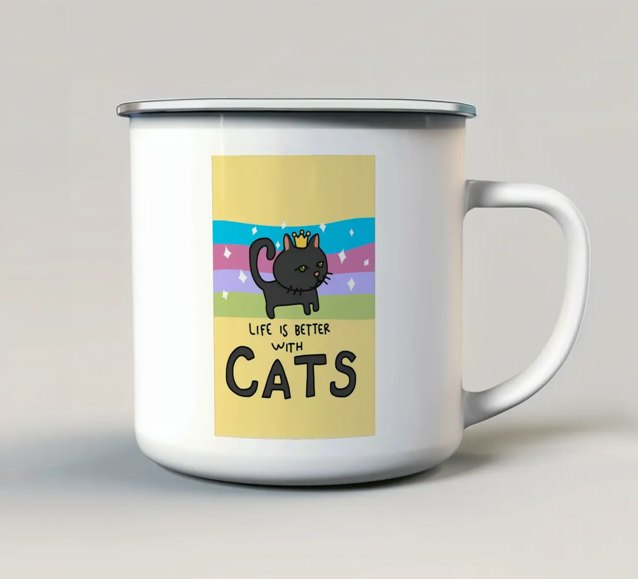 La vita è migliore con i gatti tazza in smalto da Bartosz Powalka