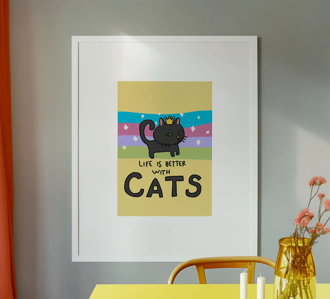 Life is better with cats poster by Bartosz Powalka