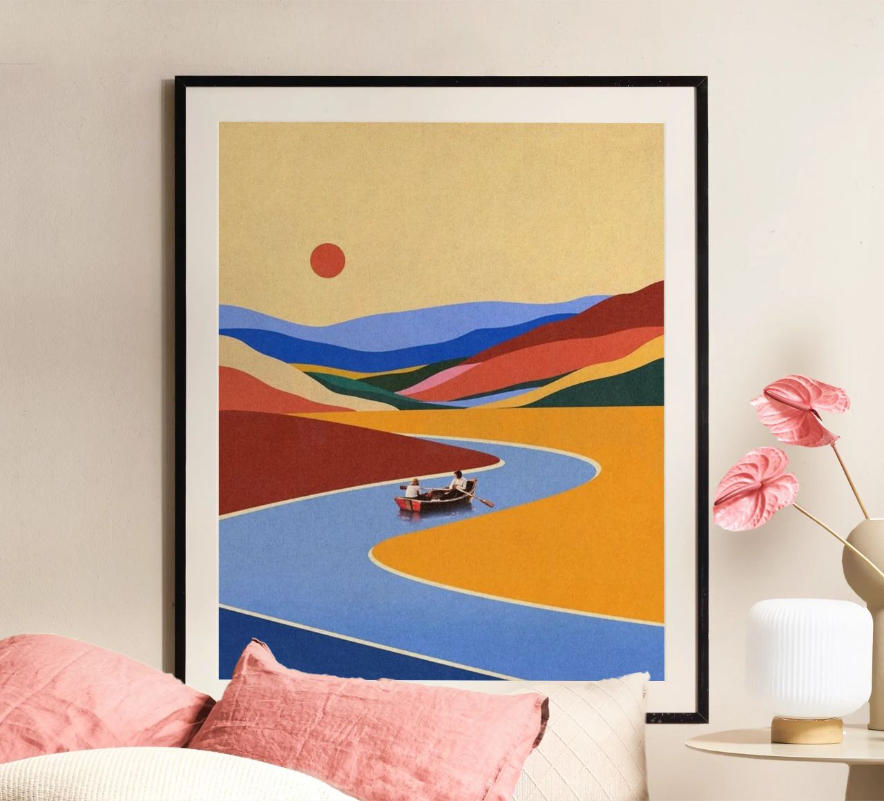 Amazing art no 4 poster with wooden frame by Maria studio