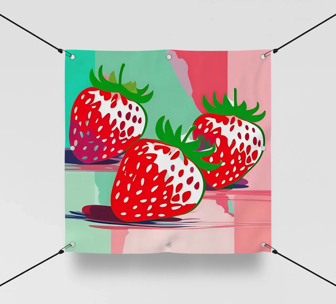 Fragole_stile_A_1 telo in pvc da Pink- und LoveArt by LK