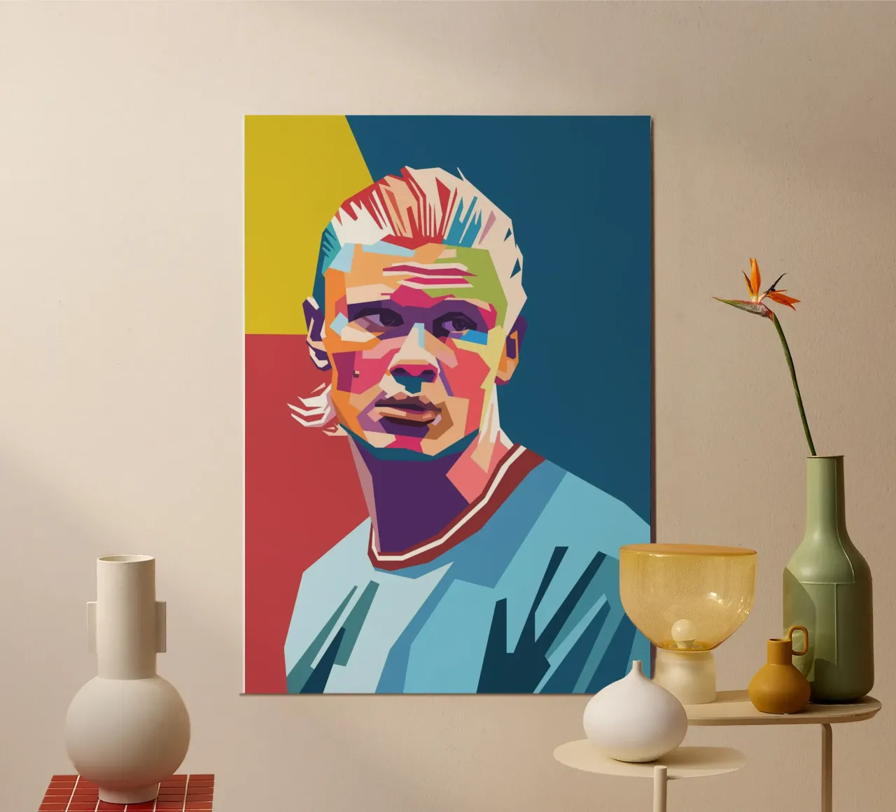 Calcio Erling Haaland poster con telaio in legno da Hantamrata