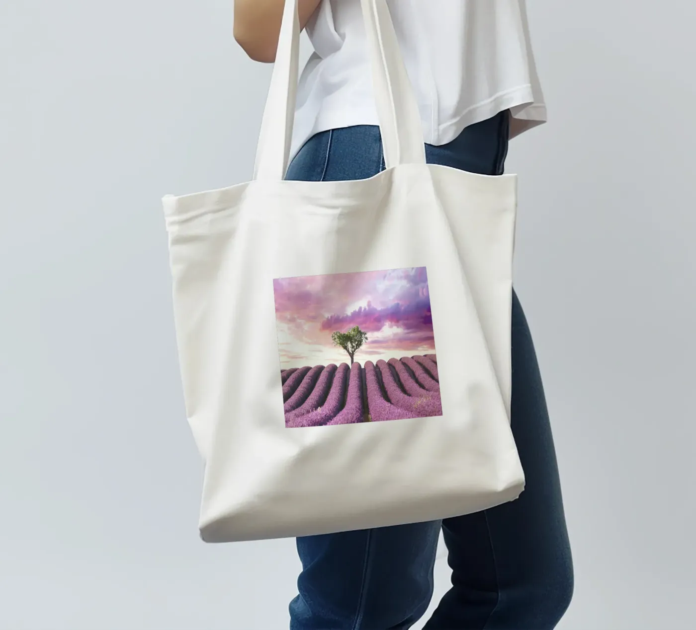 Lavender Fields borsa in juta da Magdalena Martin Photography
