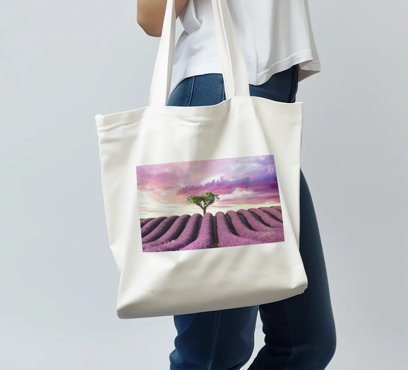 Lavender Fields borsa in juta da Magdalena Martin Photography