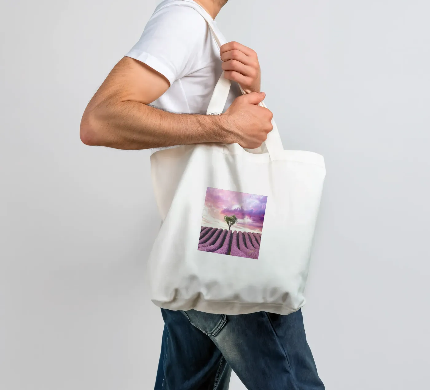 Lavender Fields borsa in juta da Magdalena Martin Photography