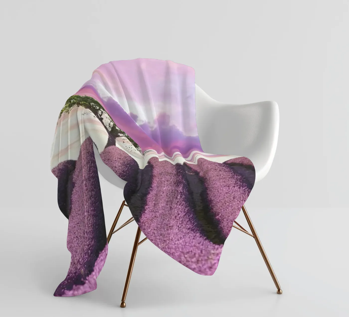 Lavender Fields fleece blanket by Magdalena Martin Photography