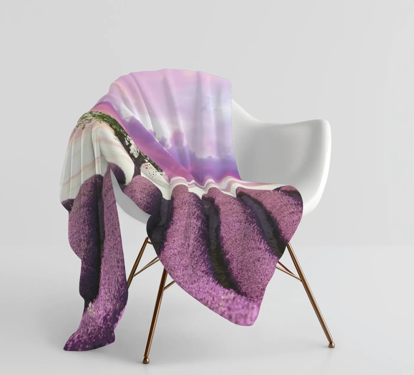 Lavender Fields fleece blanket by Magdalena Martin Photography