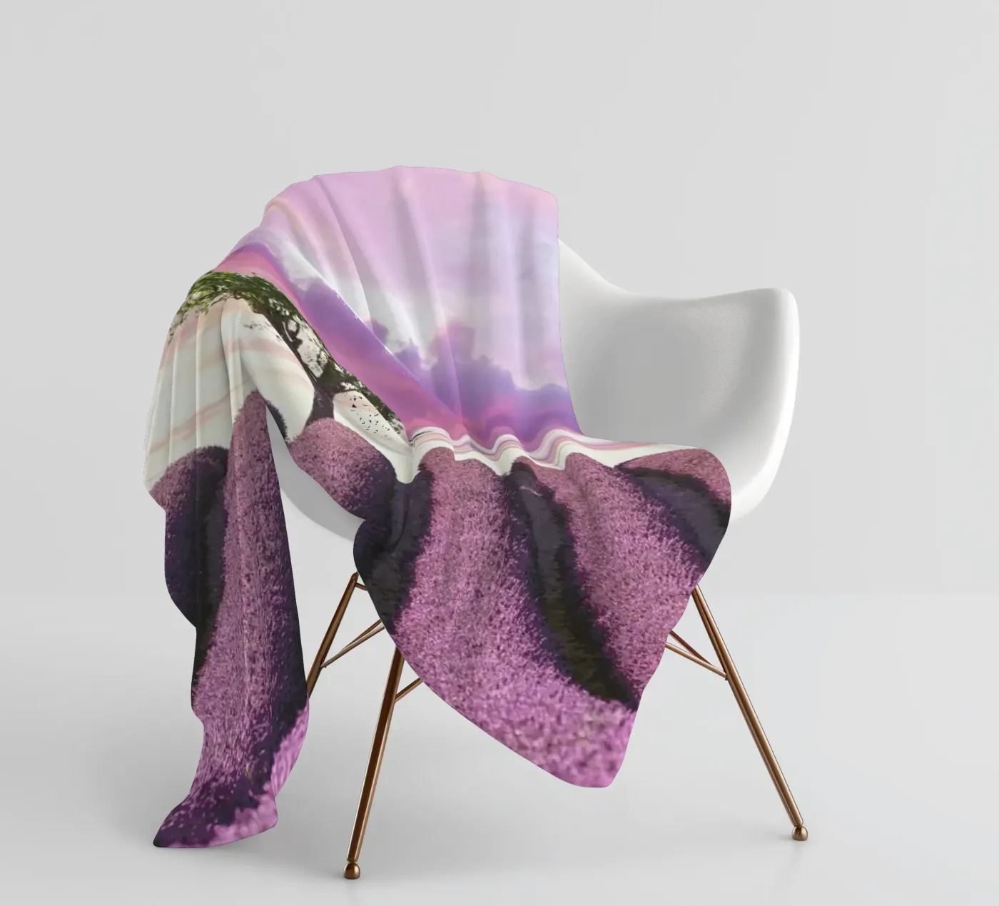 Lavender Fields fleece blanket by Magdalena Martin Photography