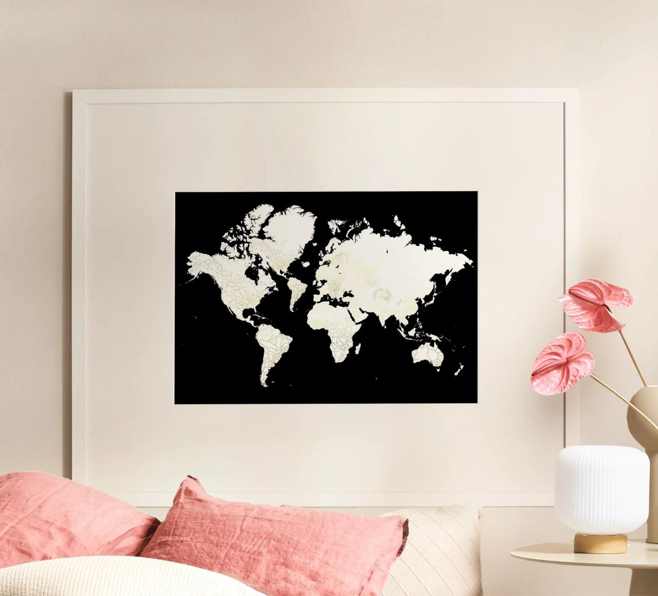 world map gold poster by Aiden Garcia