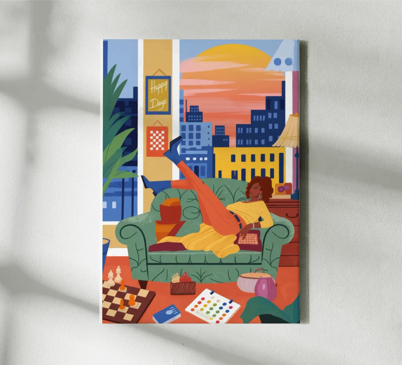 Stedelijke ontspanning droomlandschap canvas met Baklijst van Lumina Vision