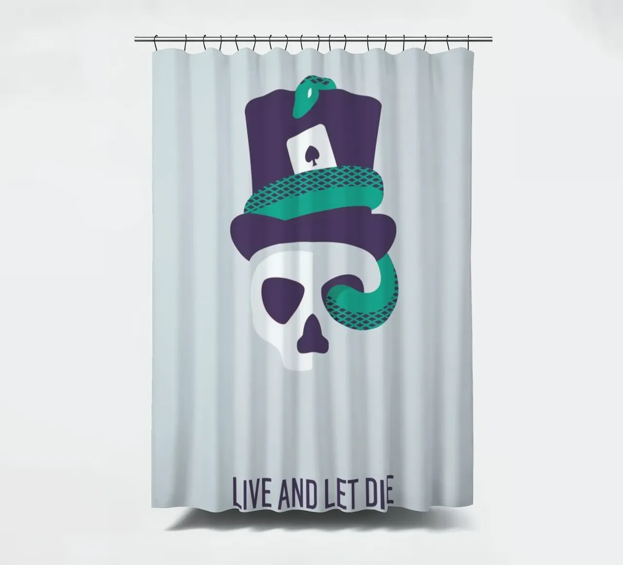 Live And Let Die shower curtain by Bruno Morphet