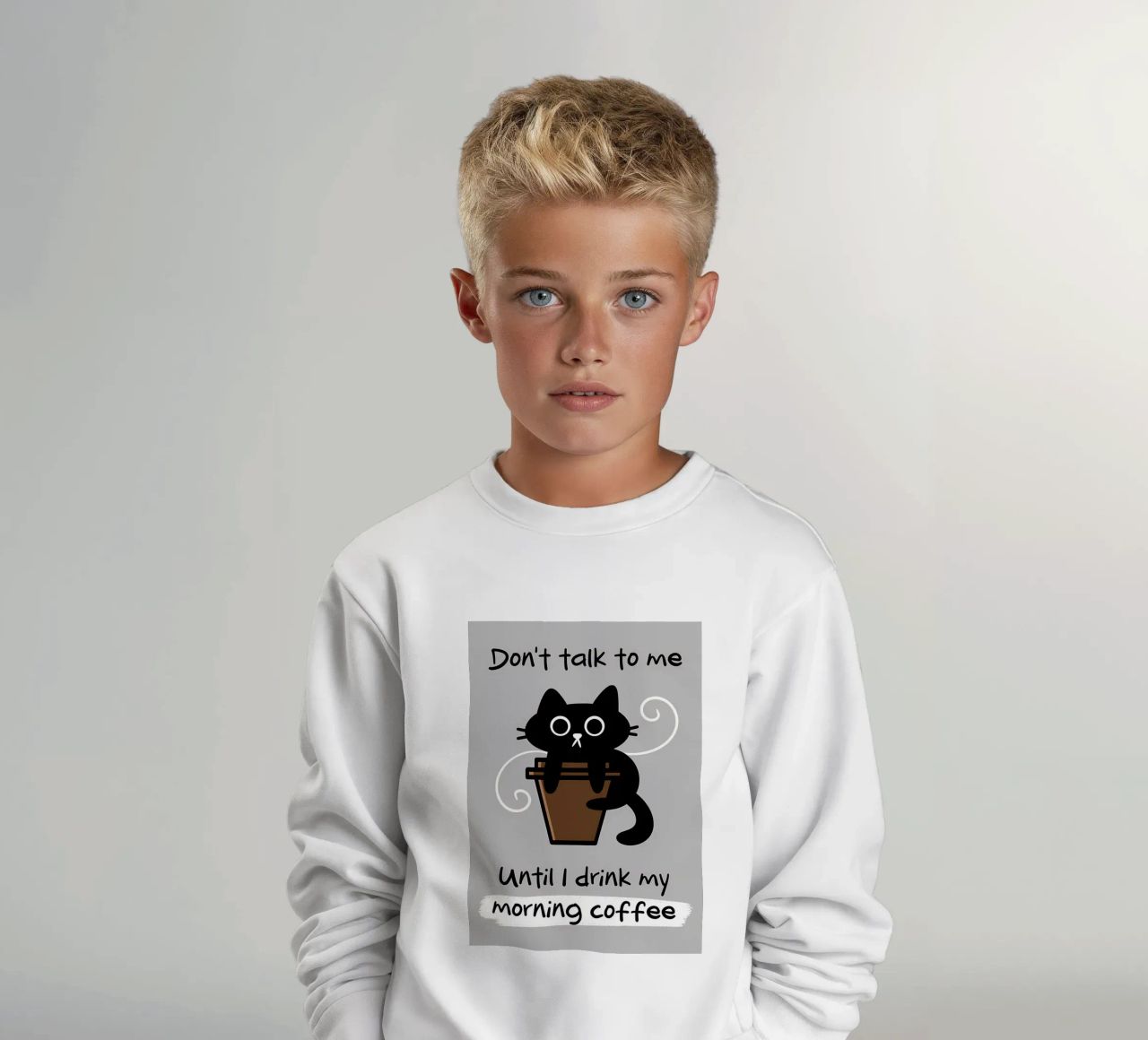 Non parlare prima del caffè felpa bambino da Bartosz Powalka