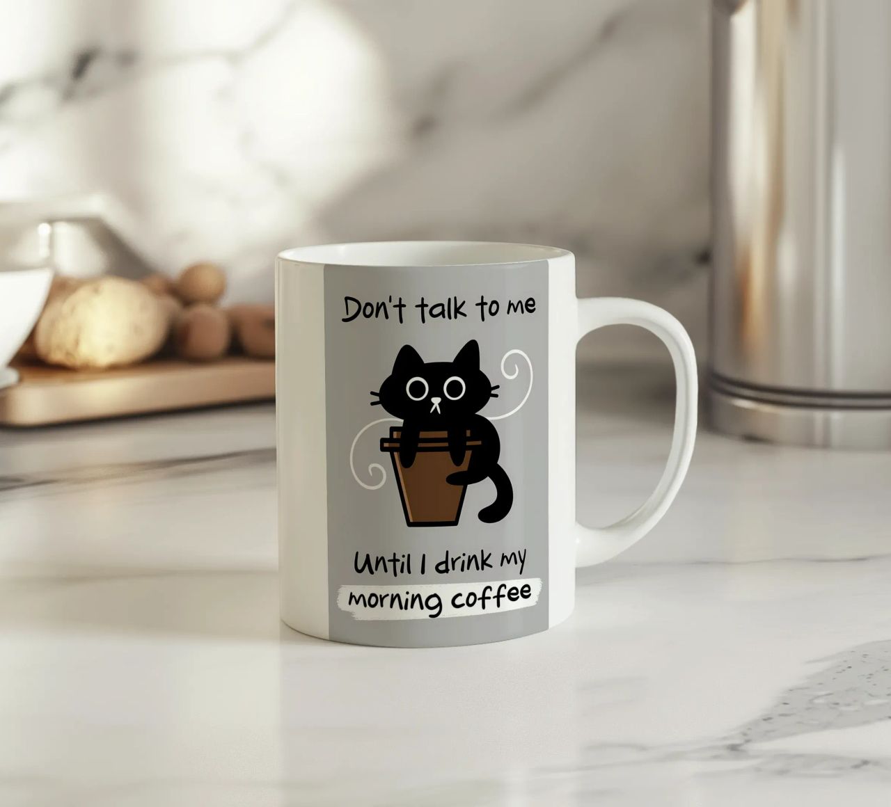 Non parlare prima del caffè tazza in ceramica da Bartosz Powalka