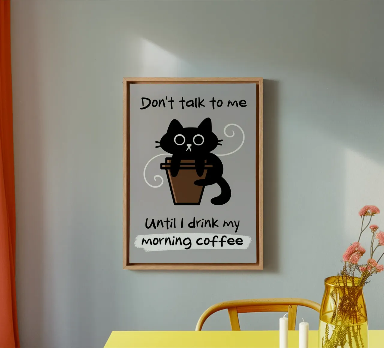 Non parlare prima del caffè tela con Cornice a cassetta da Bartosz Powalka