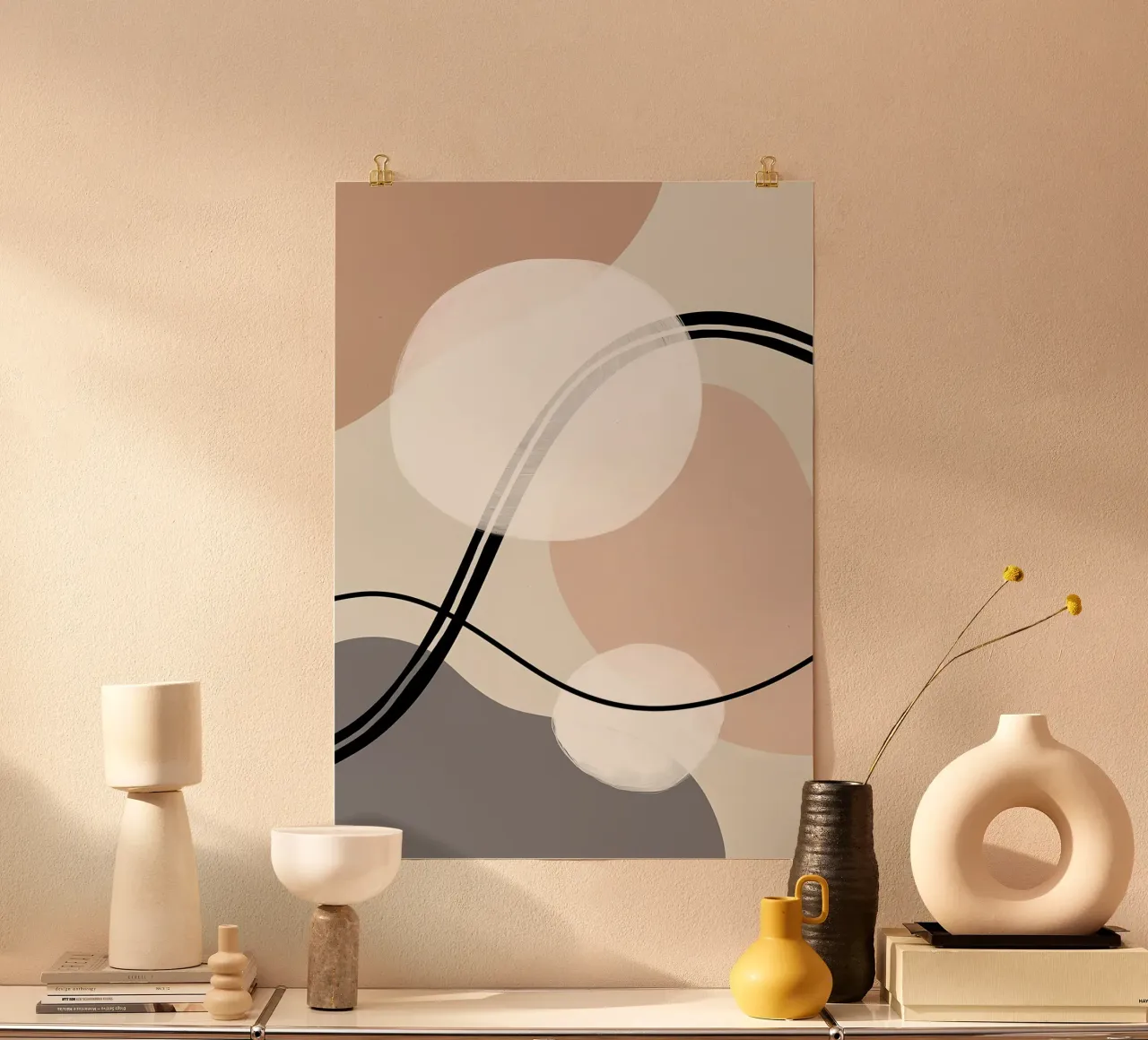 Stile Boho no 8 Rilassato poster con telaio in alluminio da Aiden Garcia