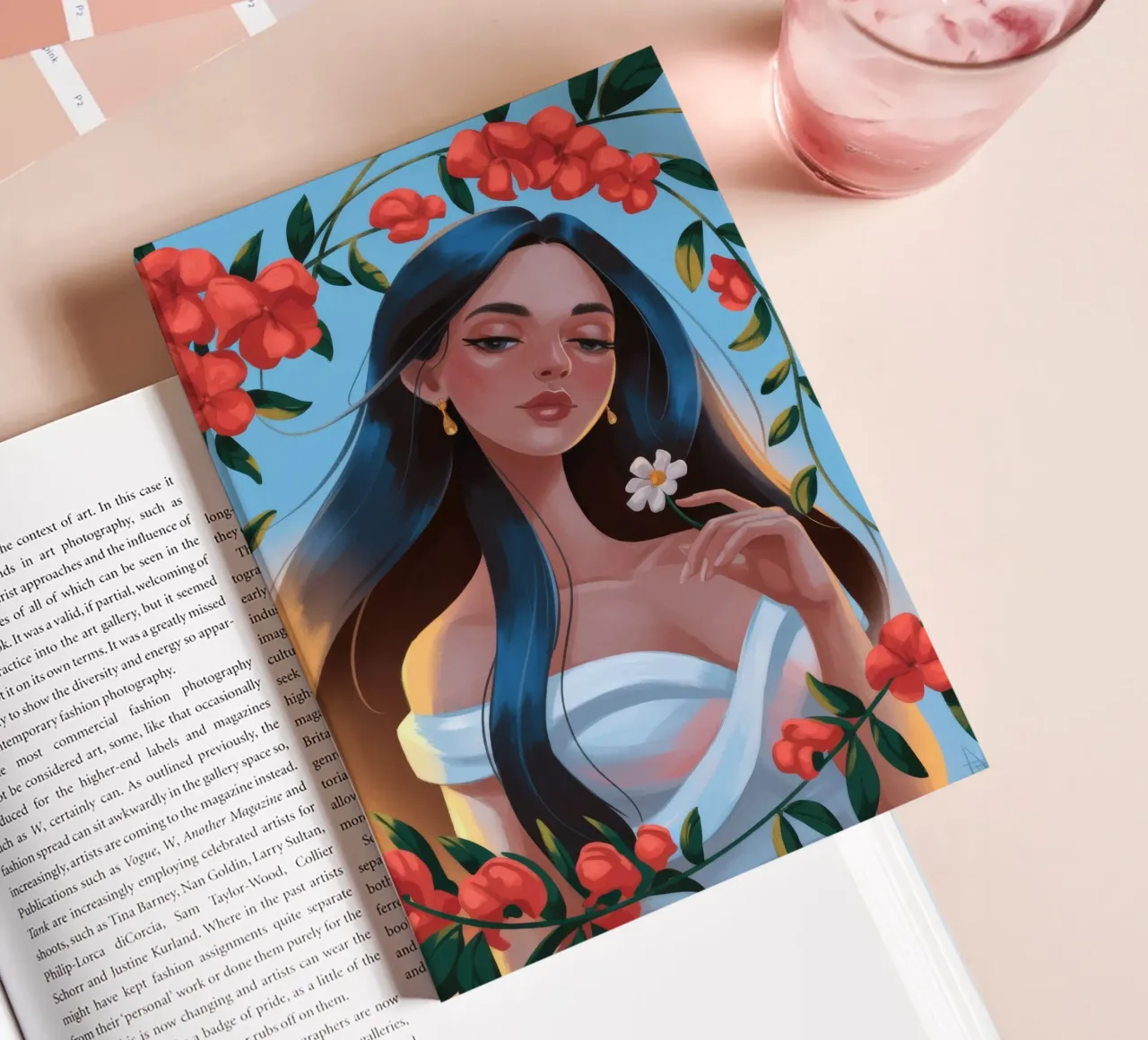 Floral Serenity Portrait notebook by Lumina Vision