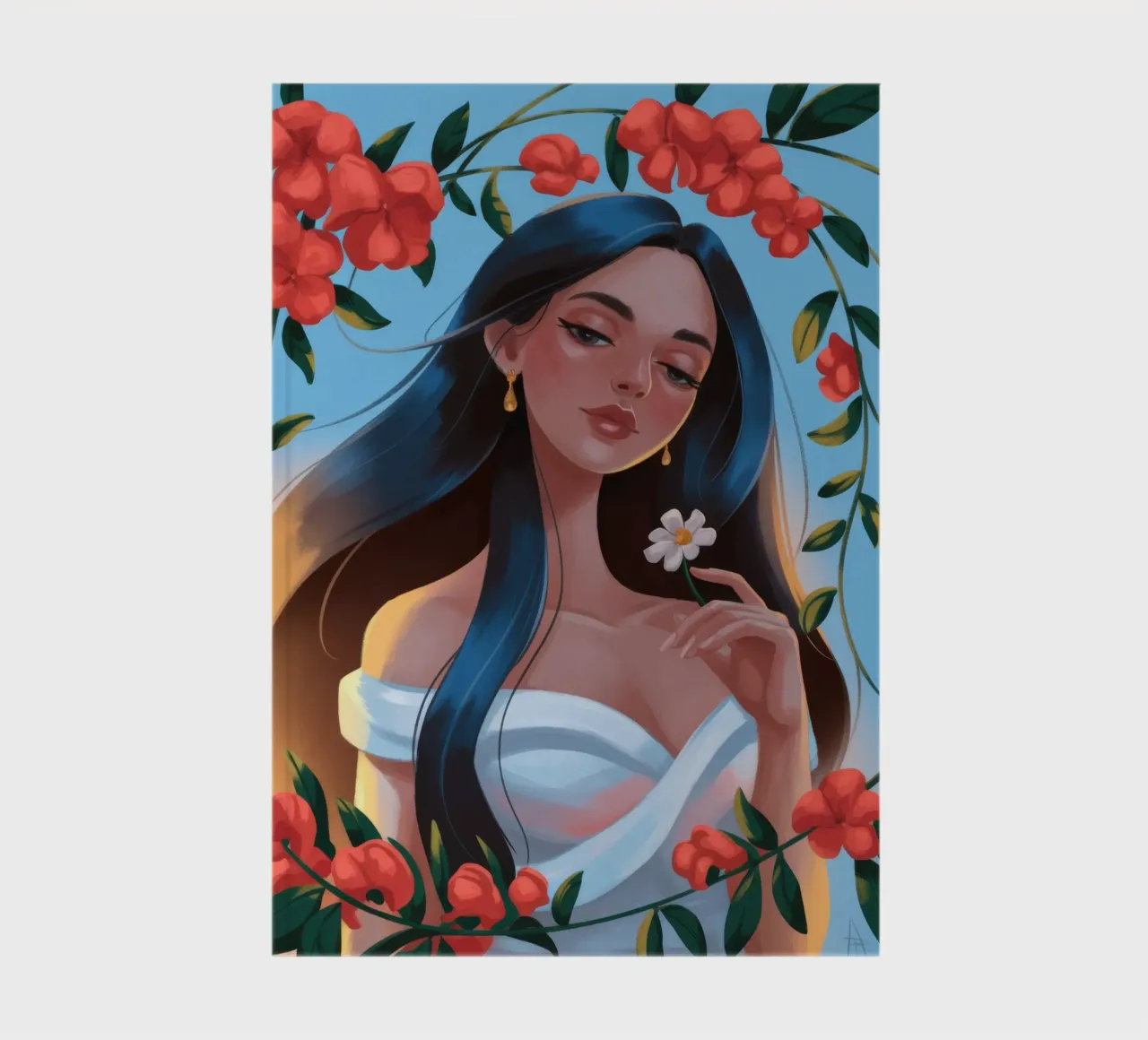Floral Serenity Portrait notebook by Lumina Vision