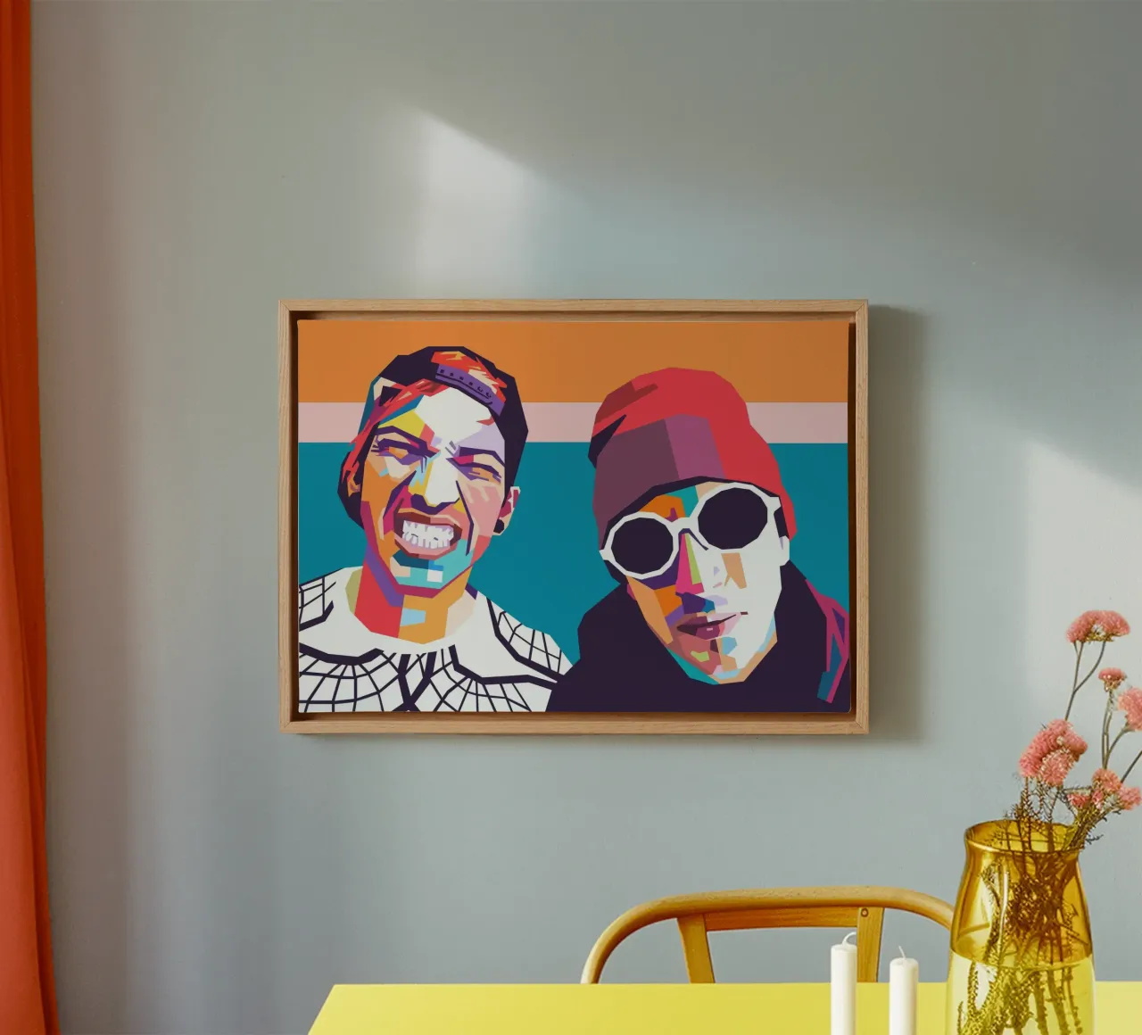 Twenty One Pilots groupe pop art toile avec Caisse américaine de Hantamrata