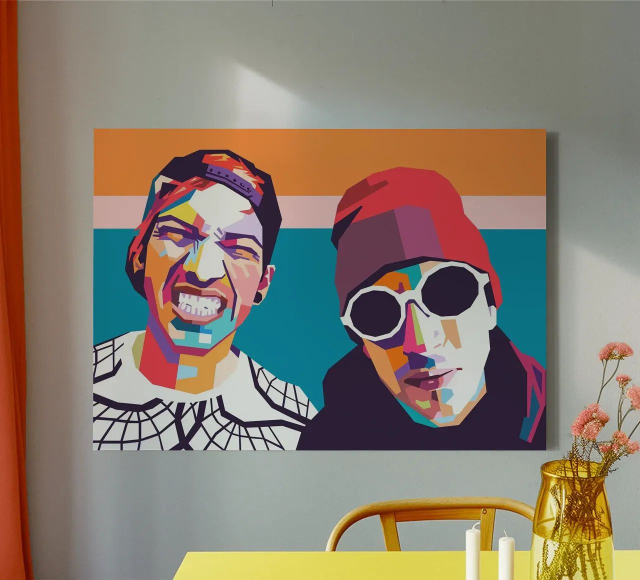Twenty One Pilots groupe pop art toile avec Caisse américaine de Hantamrata
