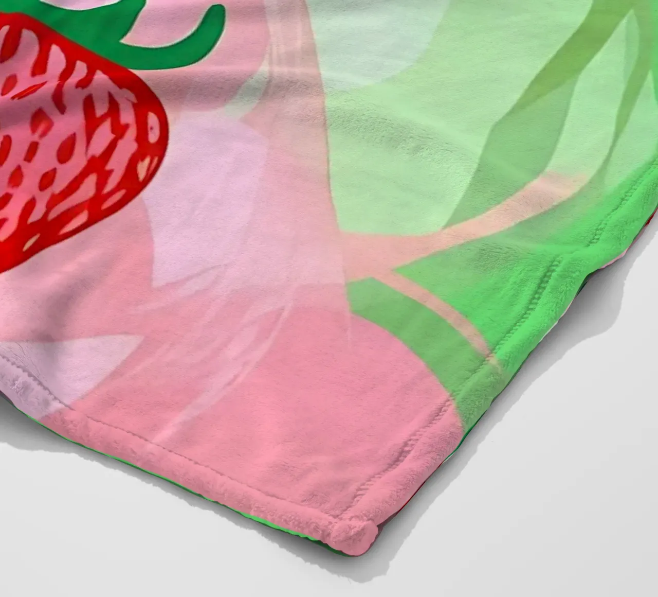 Fragole_stile_A_2 coperta in pile da Pink- und LoveArt by LK
