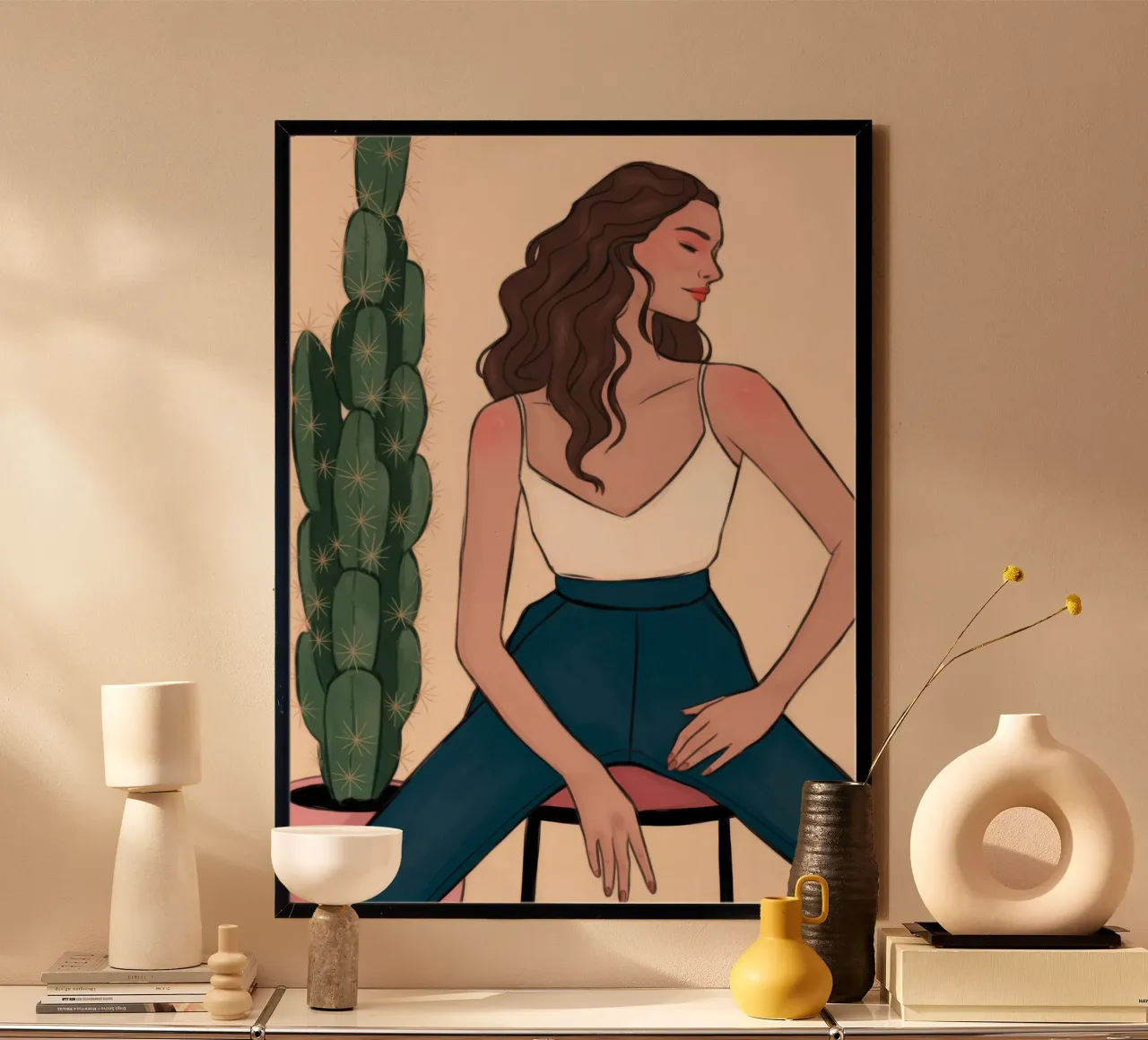 Selbstbewusste Kaktus-Pose Poster von Lumina Vision