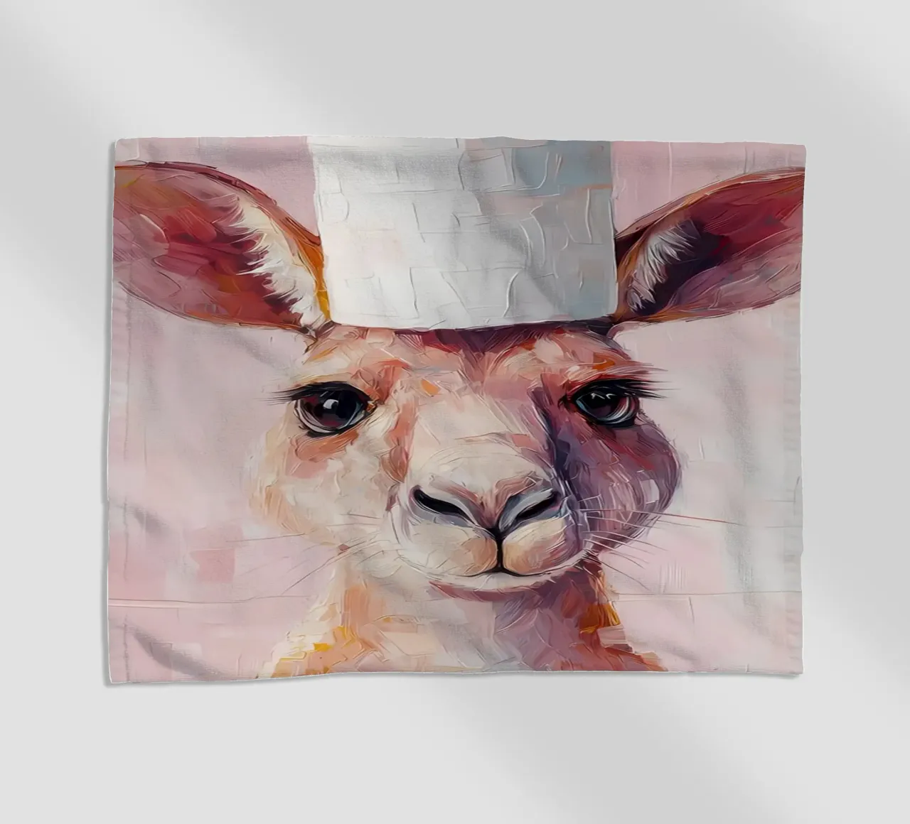Kangaroo with Toilet Paper Hat beach towel by Adrian Patel