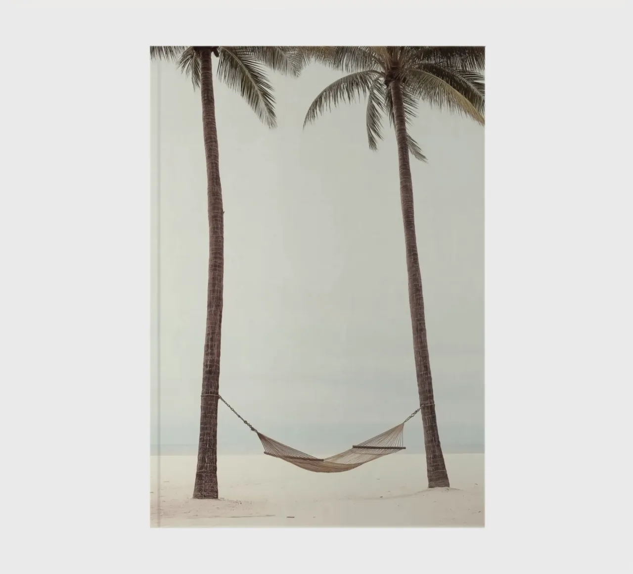 Hammock Between Palm Trees Beach Art notebook by Indigo Tides Art