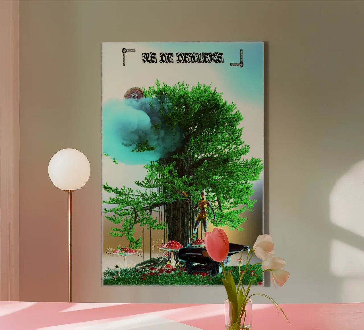 Ace of Coins - Minor Arcanum of the Witcher Parks Tarot canvas with Floater frame by the-witcher