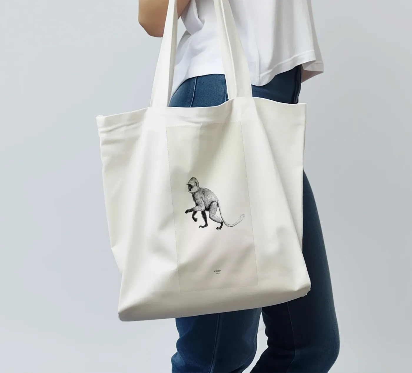 Monkey tote bag by Flora & Fauna