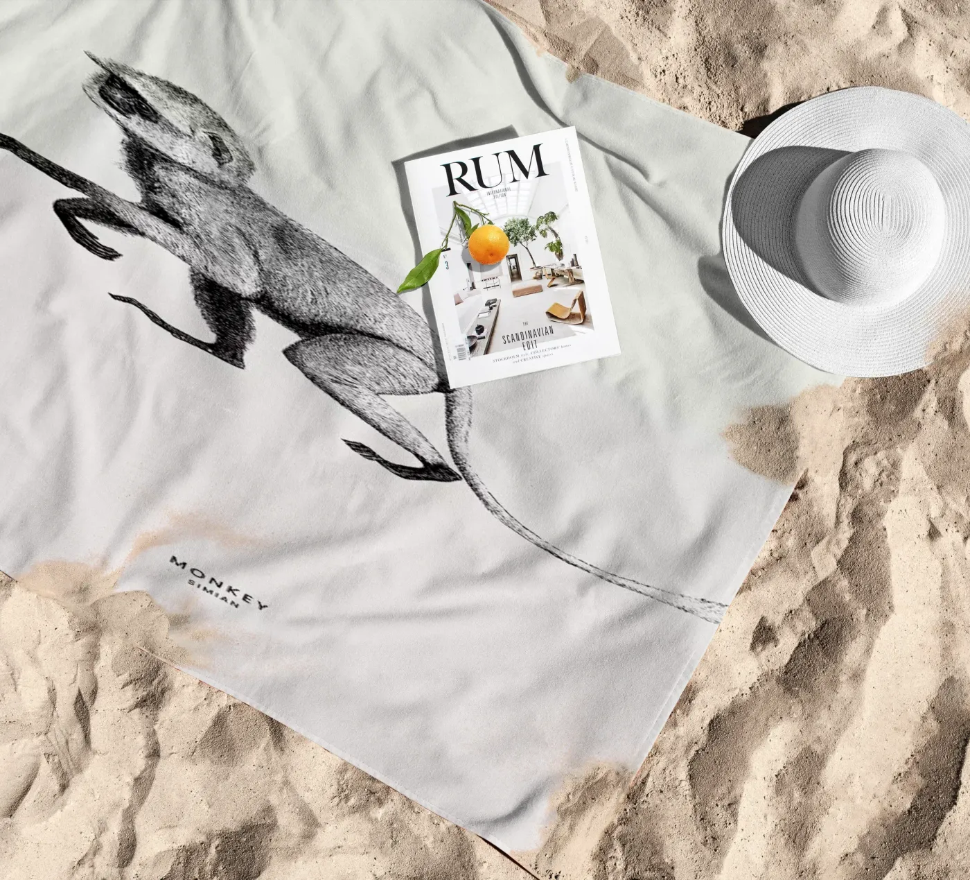 Monkey serviette de plage de Flora & Fauna