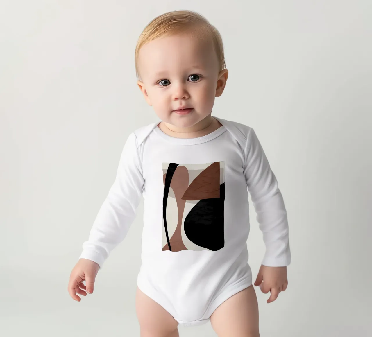 ORGANIC ABSTRACT 227E long-sleeve baby romper by Aiden Garcia