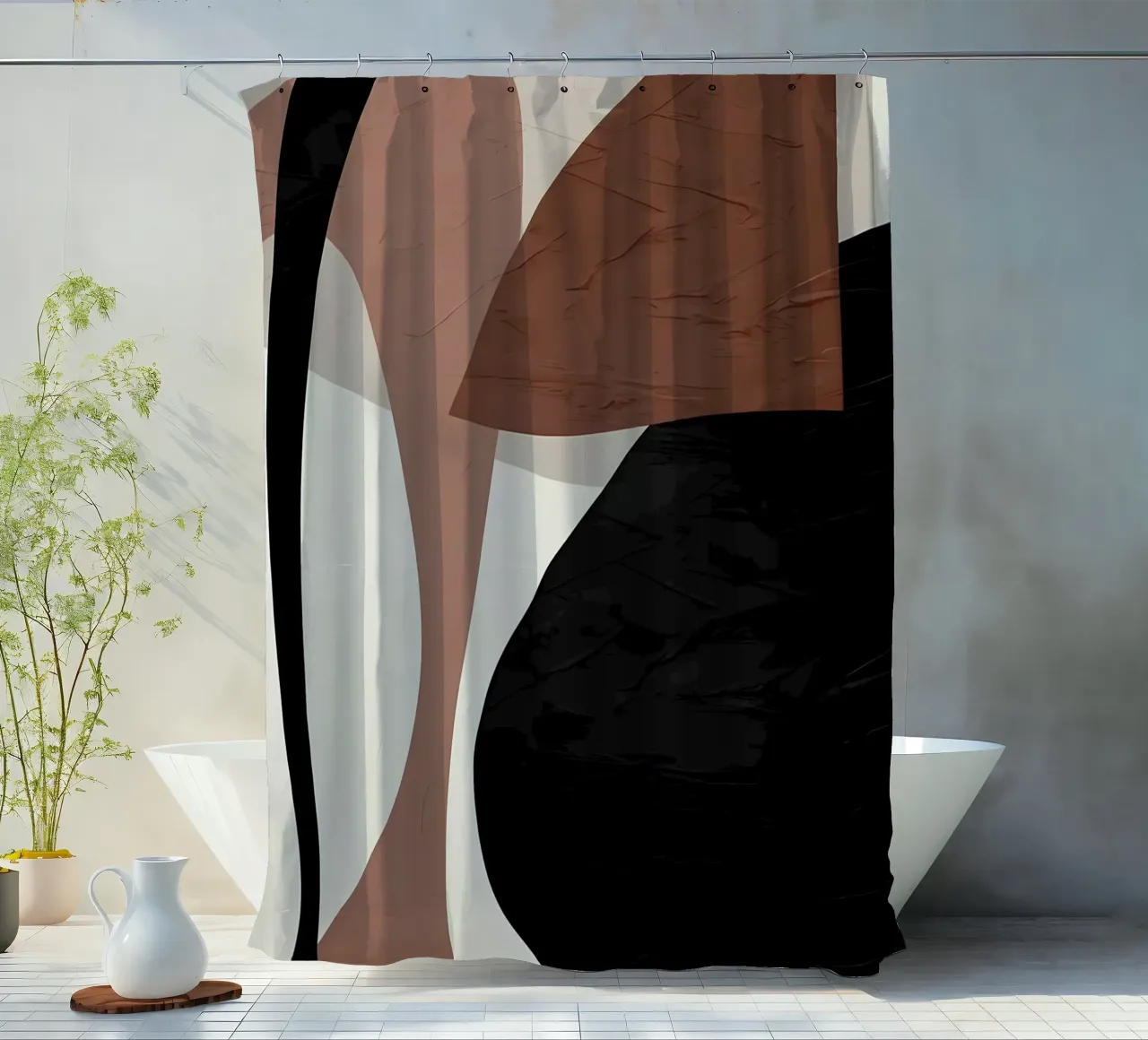 ORGANIC ABSTRACT 227E shower curtain by Aiden Garcia